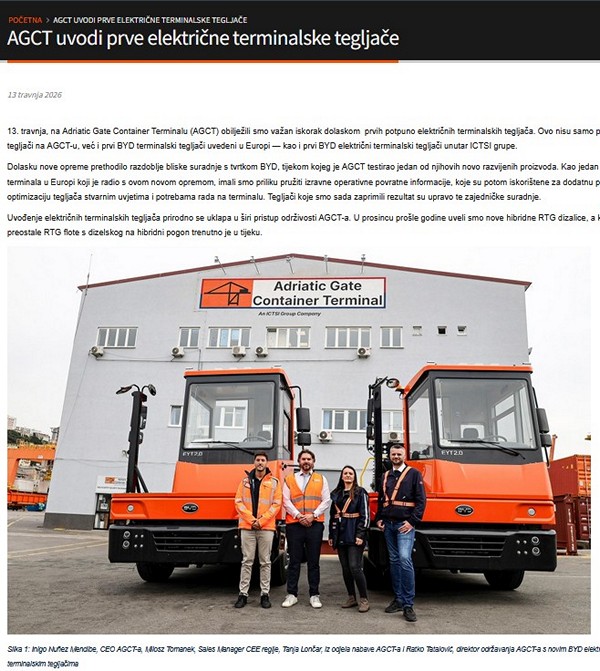 AGCT uvodi prve električne terminalske tegljače - klikni za članak