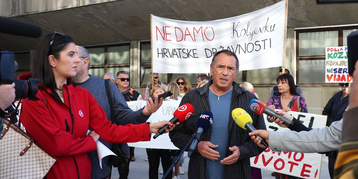 Željan Jurlin - prosvjed 2024 pred županijskom skupštinom